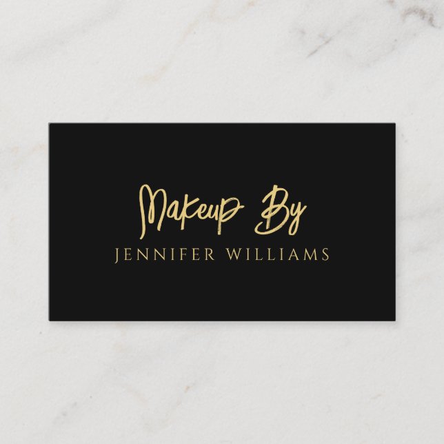 Minimalist Black Makeup Artist Custom QR Code Business Card (Front)