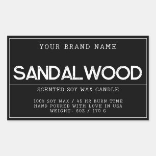 Minimalist black modern elegant candle product sticker