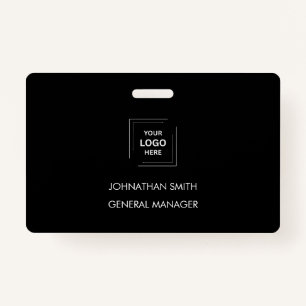 Minimalist Black Modern Professional Employee ID Badge
