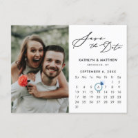 Minimalist Black Modern Script Photo Save the Date