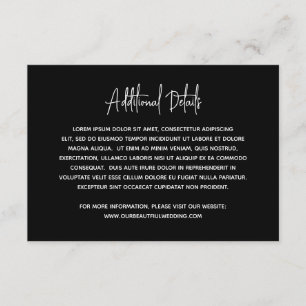 Minimalist Black Modern Wedding Enclosure Card