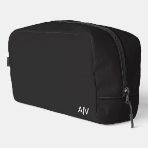 Minimalist Black Monogram Dopp Kit