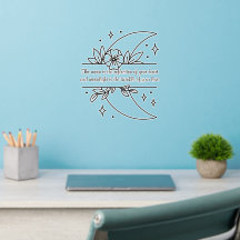 Minimalist Black Moon drawing Wall Decal