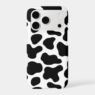 Minimalist Black-on-Black Cow Print Pattern Case