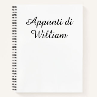 Minimalist Black on White Italian Appunti Notebook
