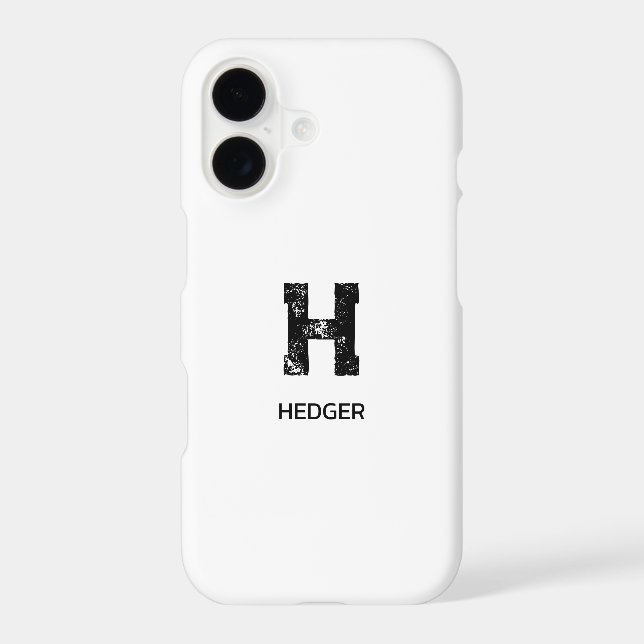 MINIMALIST BLACK ONE LETTER MONOGRAM NAME WHITE (Back)