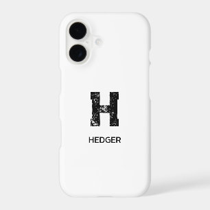 MINIMALIST BLACK ONE LETTER MONOGRAM NAME WHITE
