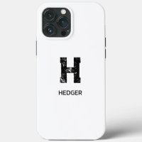 MINIMALIST BLACK ONE LETTER MONOGRAM NAME WHITE