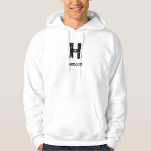 MINIMALIST BLACK ONE LETTER MONOGRAM NAME WHITE HOODIE