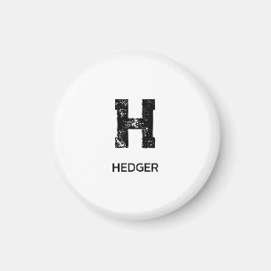 MINIMALIST BLACK ONE LETTER MONOGRAM NAME WHITE MAGNET