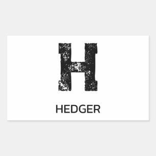 MINIMALIST BLACK ONE LETTER MONOGRAM NAME WHITE STICKER