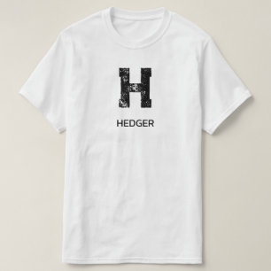 MINIMALIST BLACK ONE LETTER MONOGRAM NAME WHITE T-Shirt