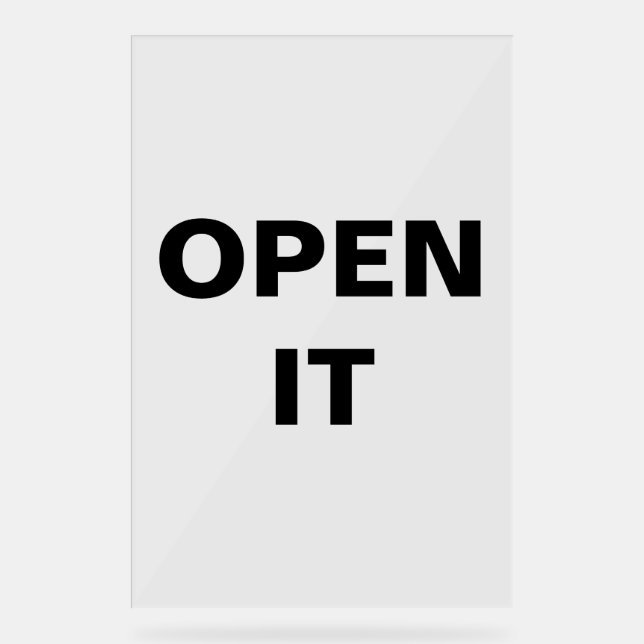 Minimalist Black Open Sign Modern Typography (Front)