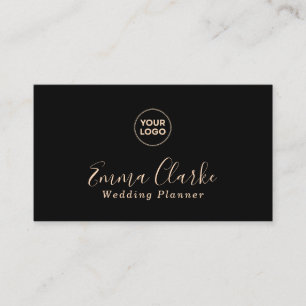 Minimalist Black Peach Scan Code Business Card