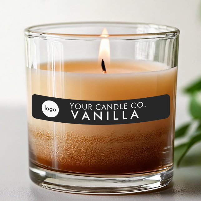 Minimalist Black Personalized Logo Candle Label (Creator Uploaded)