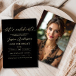Minimalist Black Photo Gold 21st Birthday Invitation<br><div class="desc">Celebrate turning 21 in style with a Minimalist Script Black and Gold Birthday Invitation! Featuring sleek black and gold accents, elegant script typography, and a clean, modern design, this invitation sets the tone for a sophisticated celebration. Perfect for any venue, from chic lounges to intimate gatherings, it combines timeless elegance...</div>