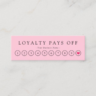 Minimalist Black Pink Loyalty Punch Card