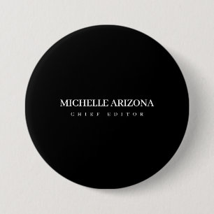 Minimalist Black Professional Modern 3 Inch Round Button
