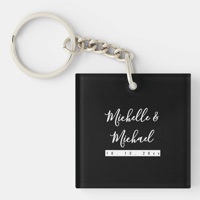 Minimalist Black Professional Modern Keychain (Front)