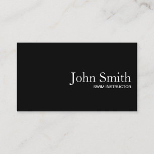 Minimalist Black QR Code Swim Instructor Business Card