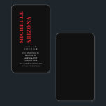 Minimalist Black Red & White Professional Modern Business Card<br><div class="desc">Represent yourself with this modern, elegant business card. This template can be customized to meet all professional occupations.</div>