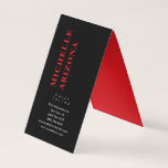 Minimalist Black Red & White Professional Modern Business Card<br><div class="desc">Represent yourself with this modern, elegant business card. This template can be customized to meet all professional occupations.</div>