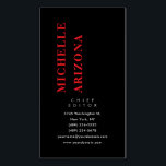 Minimalist Black Red & White Professional Modern Magnetic Business Card<br><div class="desc">Represent yourself with this modern, elegant business card. This template can be customized to meet all professional occupations.</div>