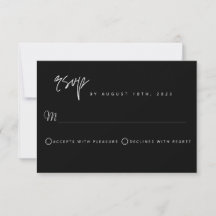 Minimalist Black RSVP Card