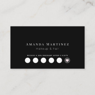 Minimalist Black Salon Loyalty Card