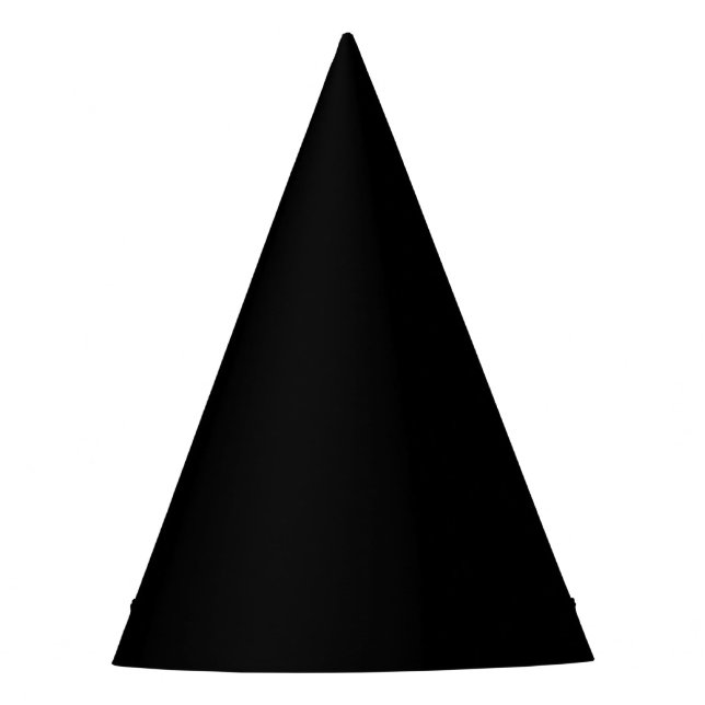 Minimalist black solid plain modern elegant chic party hat (Front)