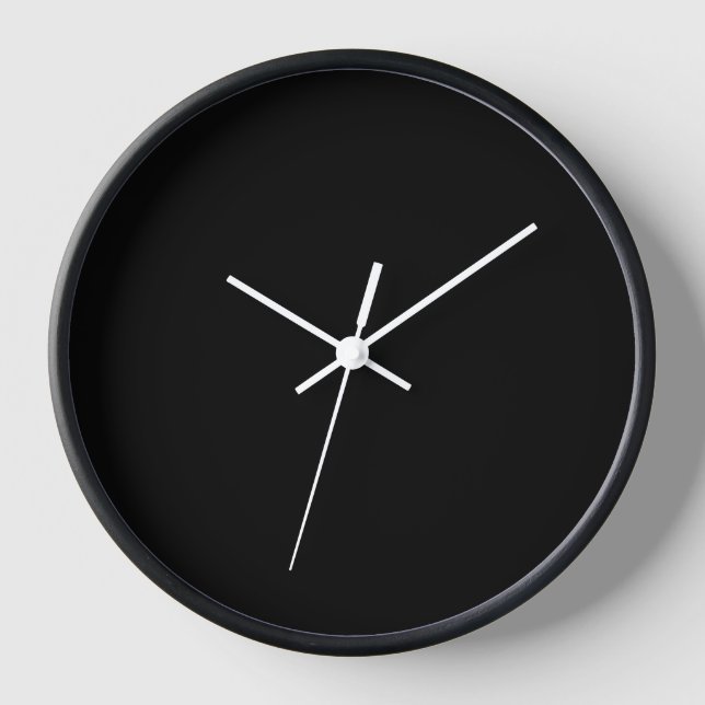 Minimalist black solid plain simple modern elegant clock (Front)