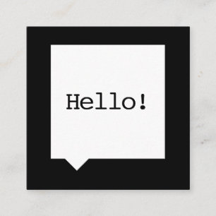 Minimalist Black SpeechBubble Square Business Card