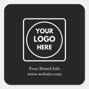 Minimalist Black Square Sticker   Custom Corporate