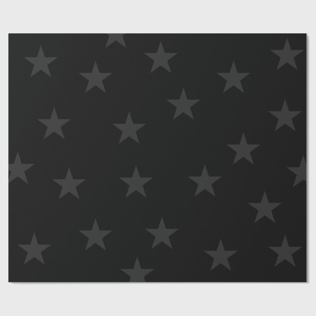 Minimalist Black Star Wrapping Paper (Flat)