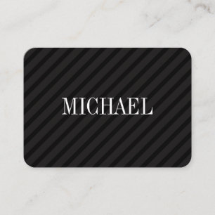 Minimalist Black Stripes with Serif Font Business Card