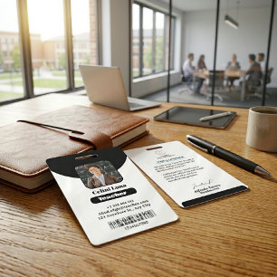 Minimalist Black Teacher Photo ID Badge 