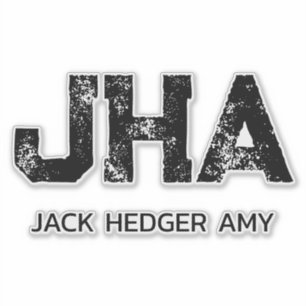 MINIMALIST BLACK THREE LETTER MONOGRAM NAME CLEAR