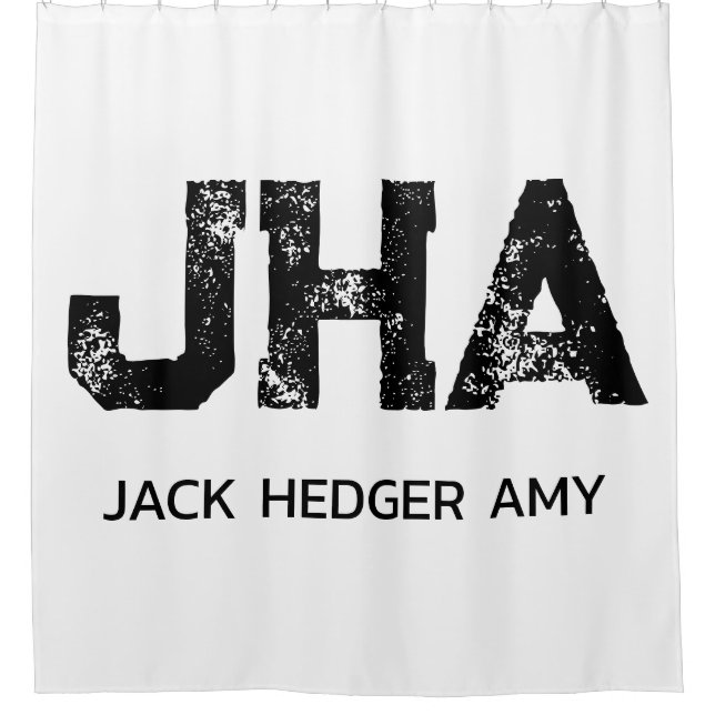 MINIMALIST BLACK THREE LETTER MONOGRAM NAME WHITE (Front)