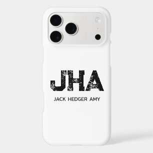 MINIMALIST BLACK THREE LETTER MONOGRAM NAME WHITE