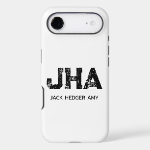 MINIMALIST BLACK THREE LETTER MONOGRAM NAME WHITE