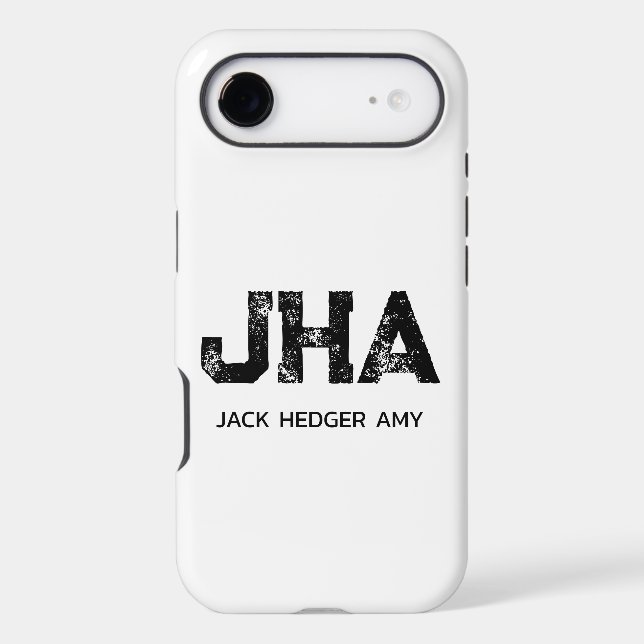 MINIMALIST BLACK THREE LETTER MONOGRAM NAME WHITE (Back)