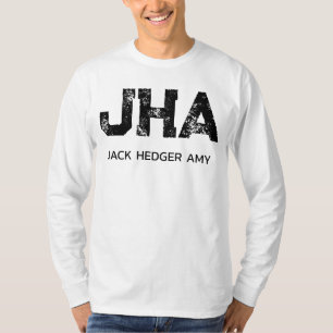 MINIMALIST BLACK THREE LETTER MONOGRAM NAME WHITE T-Shirt