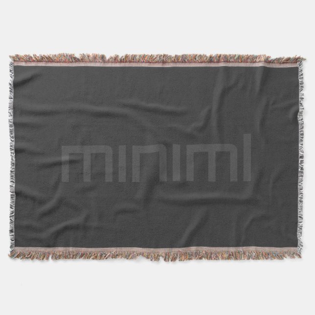 Minimalist Black Throw Blanket by miniml (Front)