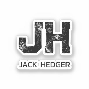 MINIMALIST BLACK TWO LETTER MONOGRAM NAME CLEAR