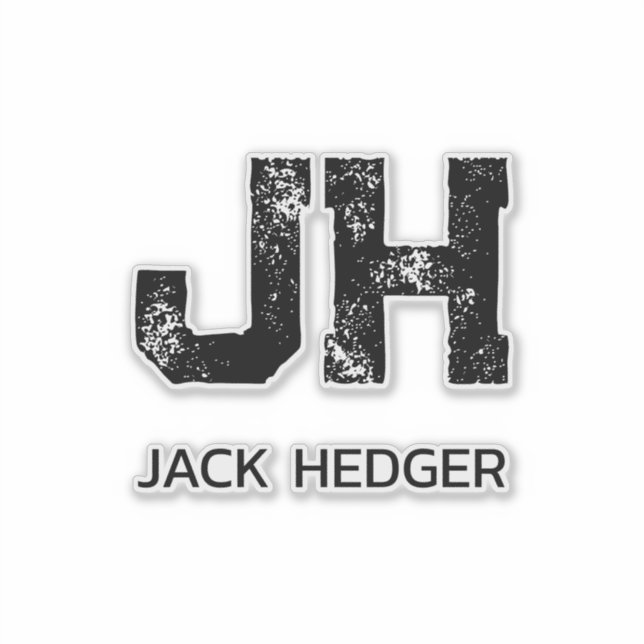 MINIMALIST BLACK TWO LETTER MONOGRAM NAME CLEAR (Front)