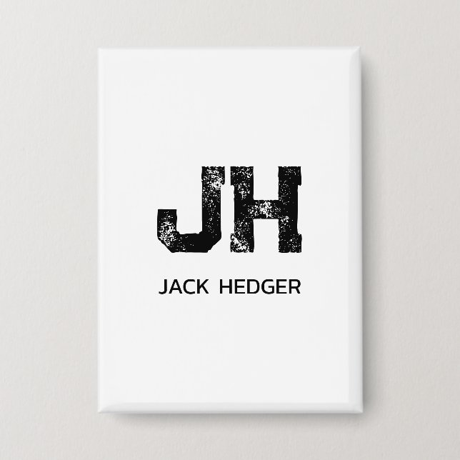 MINIMALIST BLACK TWO LETTER MONOGRAM NAME WHITE (Front)