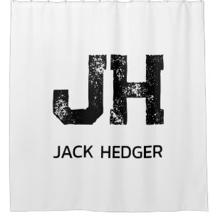 MINIMALIST BLACK TWO LETTER MONOGRAM NAME WHITE