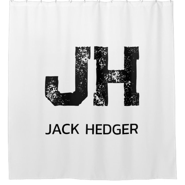 MINIMALIST BLACK TWO LETTER MONOGRAM NAME WHITE (Front)