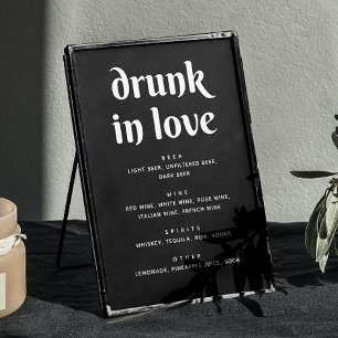 Minimalist Black Wedding Bar Sign   Drunk in Love