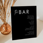 Minimalist Black Wedding Drinks Menu Pedestal Sign<br><div class="desc">Minimalist Black Wedding Drinks Bar Menu,  Minimalist Modern Wedding Bar Menu Sign,  Drunk In Love,  Alcohol Wedding Drink Menu</div>